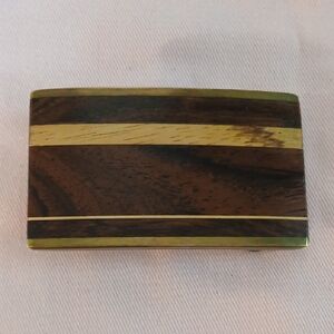 Kenneth Reid Wood And Brass Belt Buckle
